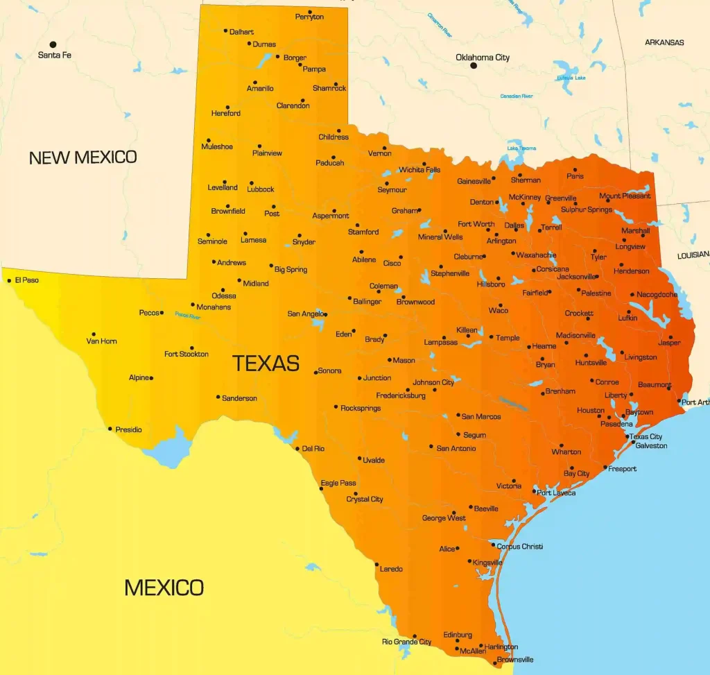 Areas We Serve Texas